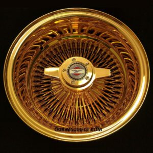 14X7″ Reverse / OG Wire Wheels / All Gold 72-Spoke Cross Lace Spoke / Lowrider Wire Wheels