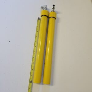 10″ Yellow Reverse Flow Skinny Cylinders / 1/4 Port / Lowrider Hydraulics